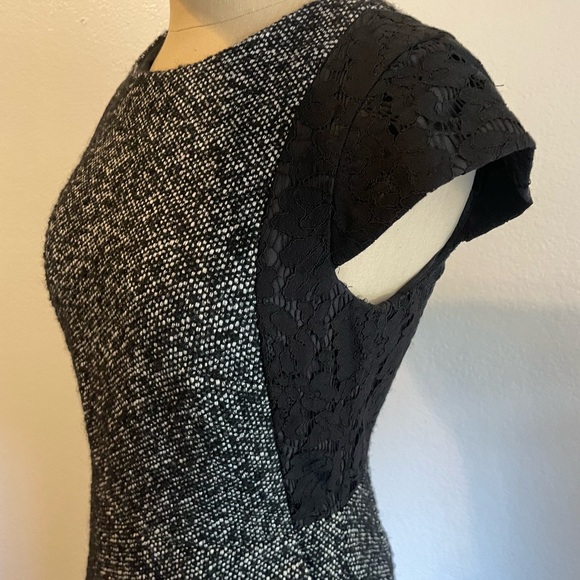 J. Crew Black Tweed and Lace Resume Dress - Picture 3 of 6